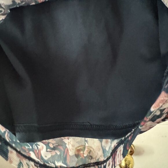 Sage The Label Y2K Mesh Mini Dress Jr Womens XS Floral Lined Green Bodycon - Picture 3 of 11